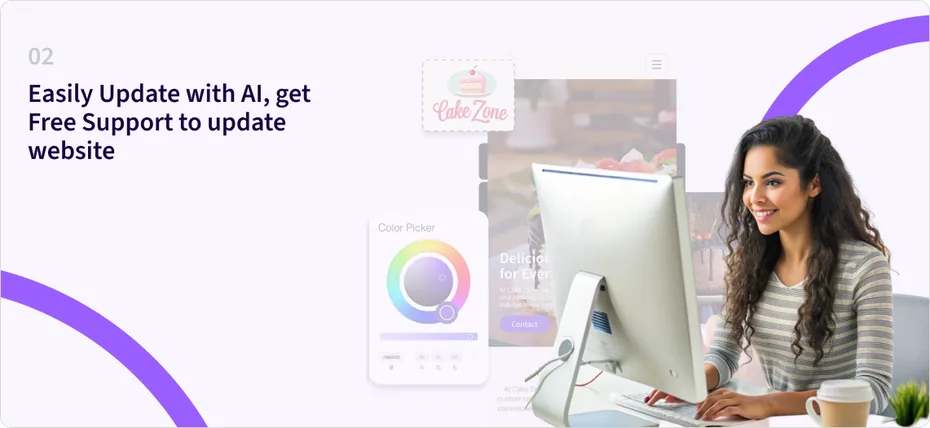 Easily Update with AI, get Free Support to update website