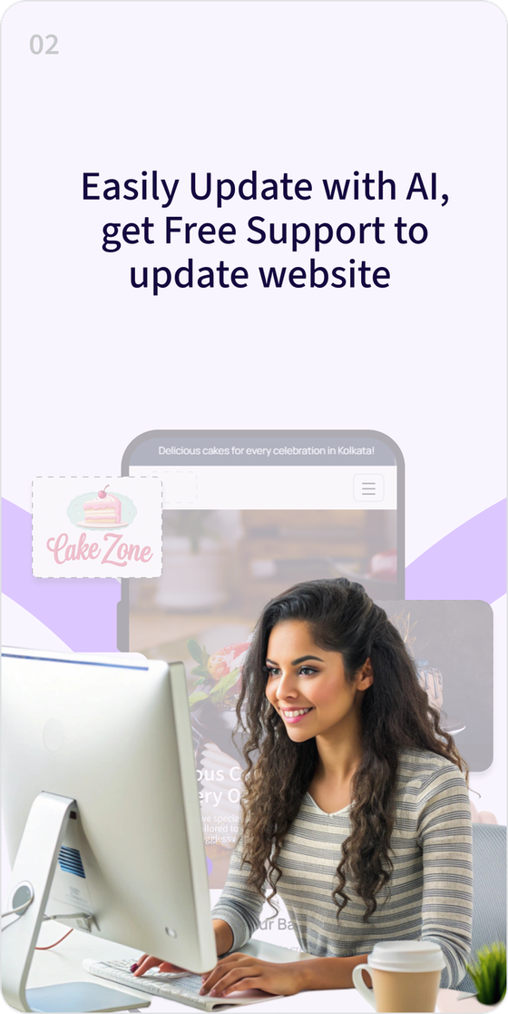 Easily Update with AI, get Free Support to update website